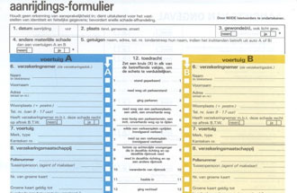 Aanrijdingsformulier invullen